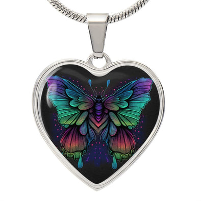 Colorful Butterfly Heart Necklace - Crystallized Collective