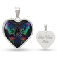 Colorful Butterfly Heart Necklace - Crystallized Collective