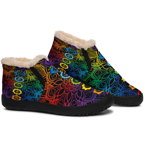 Colorful Chakra Mandala Winter Sneakers - Crystallized Collective