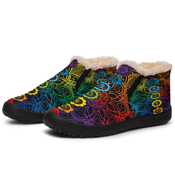Colorful Chakra Mandala Winter Sneakers - Crystallized Collective