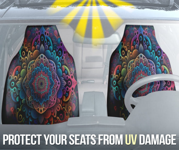 Colorful Chakra Seat Cover - Crystallized Collective