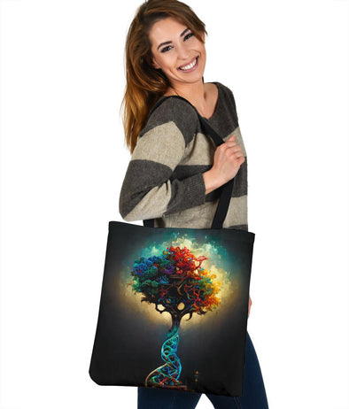 Colorful DNA Tree of LIfe Tote - Crystallized Collective