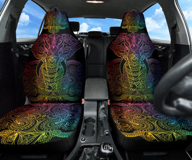 Colorful Elephant Mandala Car Seat Covers - Crystallized Collective