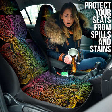 Colorful Elephant Mandala Car Seat Covers - Crystallized Collective