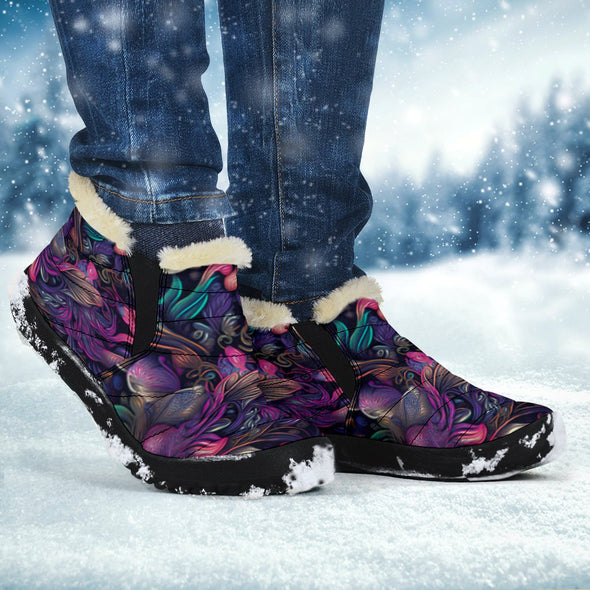 Colorful Floral Abstract Winter Sneakers - Crystallized Collective