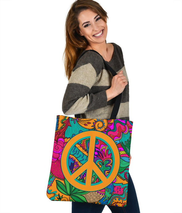 Colorful Hippe Peace Tote Bag - Crystallized Collective