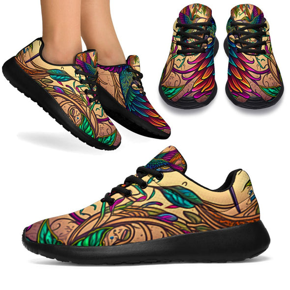 Colorful HummingBird Feathers Sport Sneakers - Crystallized Collective