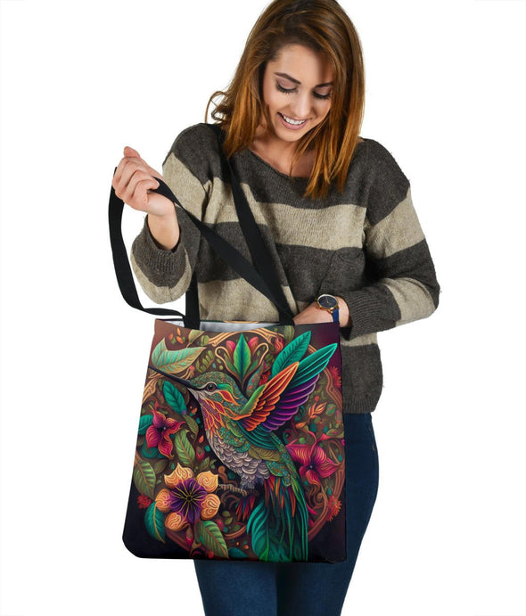 Colorful Hummingbird Tote Bag - Crystallized Collective