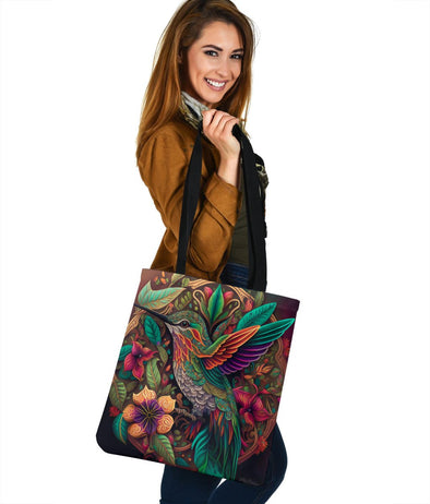 Colorful Hummingbird Tote Bag - Crystallized Collective