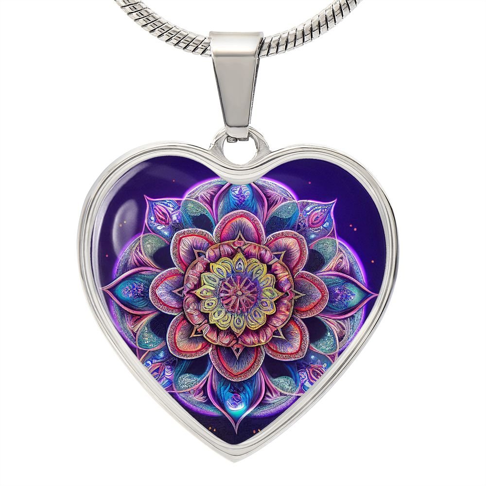Colorful Mandala Heart Necklace - Crystallized Collective