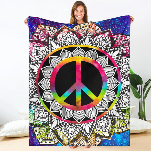 Colorful Peace Mandala Premium Blanket - Crystallized Collective