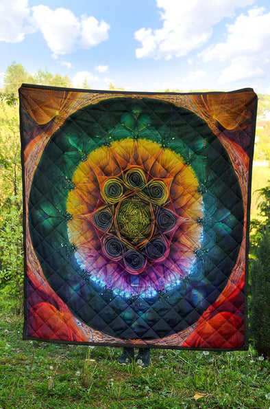 Colorful Psychedelic Alhambra Premium Quilt - Crystallized Collective