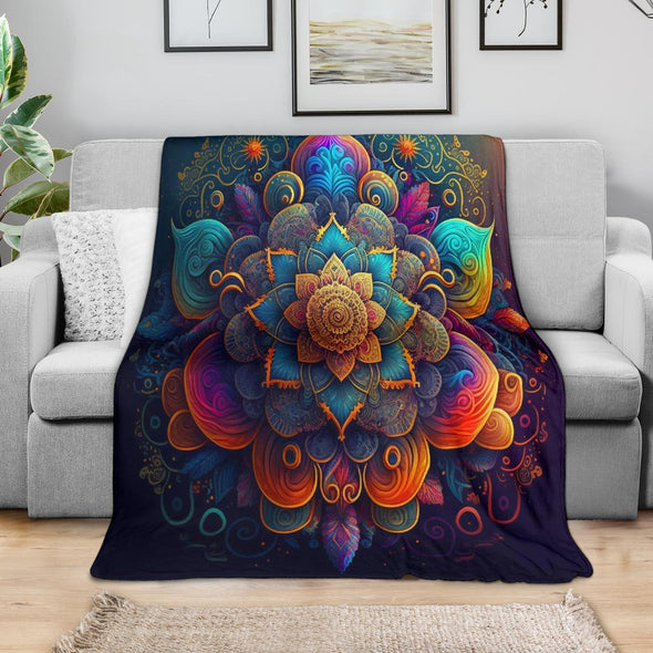 Colorful Psychedelic Chakra Premium Blanket - Crystallized Collective