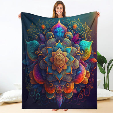 Colorful Psychedelic Chakra Premium Blanket - Crystallized Collective