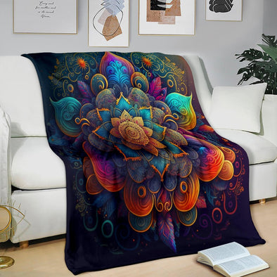 Colorful Psychedelic Chakra Premium Blanket - Crystallized Collective