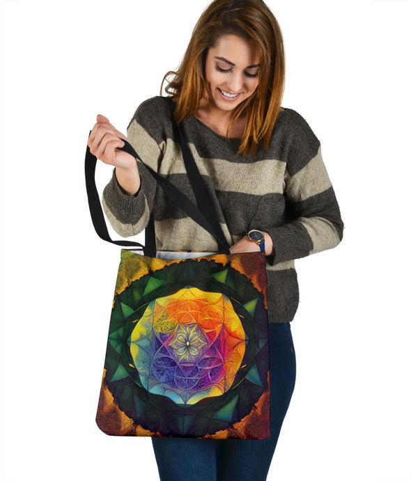 Colorful Psychedelic Flower Tote - Crystallized Collective