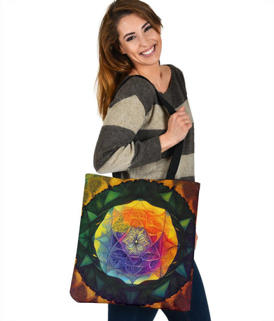 Colorful Psychedelic Flower Tote - Crystallized Collective