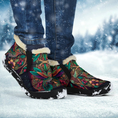 Colorful Psychedelic Hummingbird Winter Sneakers - Crystallized Collective
