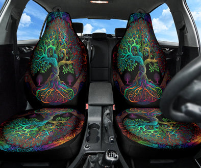 Colorful Psychedelic Tree of Life Seat Cover - Crystallized Collective