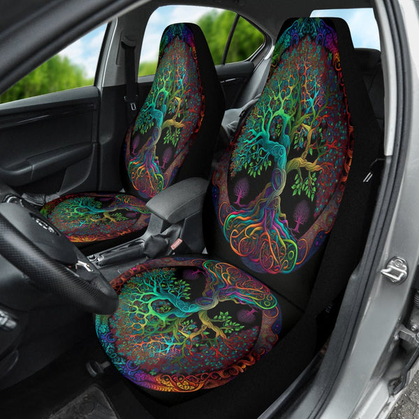 rubber tree seat covers Colorful Psychedelic Tree of Life Seat Cover – Crystallized Collective