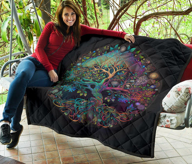 Colorful Tree of Life Premium Quilt - Crystallized Collective