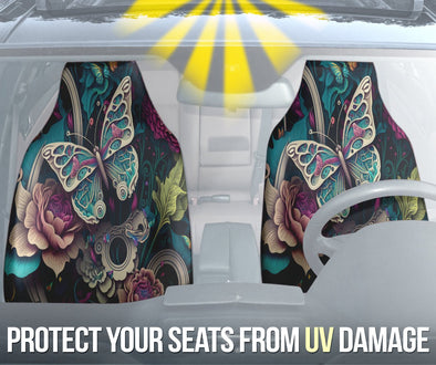 Cottagecore Butterflies and Flowers Car Seat Covers - Crystallized Collective