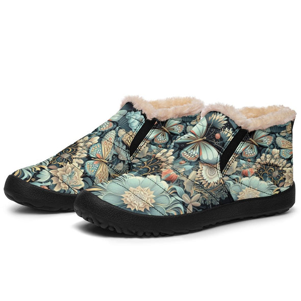 Cottagecore Flowers and Butterflies Winter Sneakers - Crystallized Collective