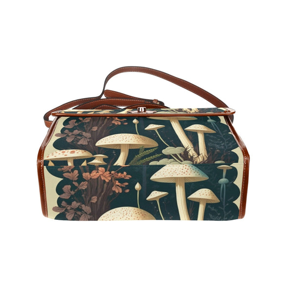 Cottagecore Mushrooms Canvas Satchel Bag - Crystallized Collective
