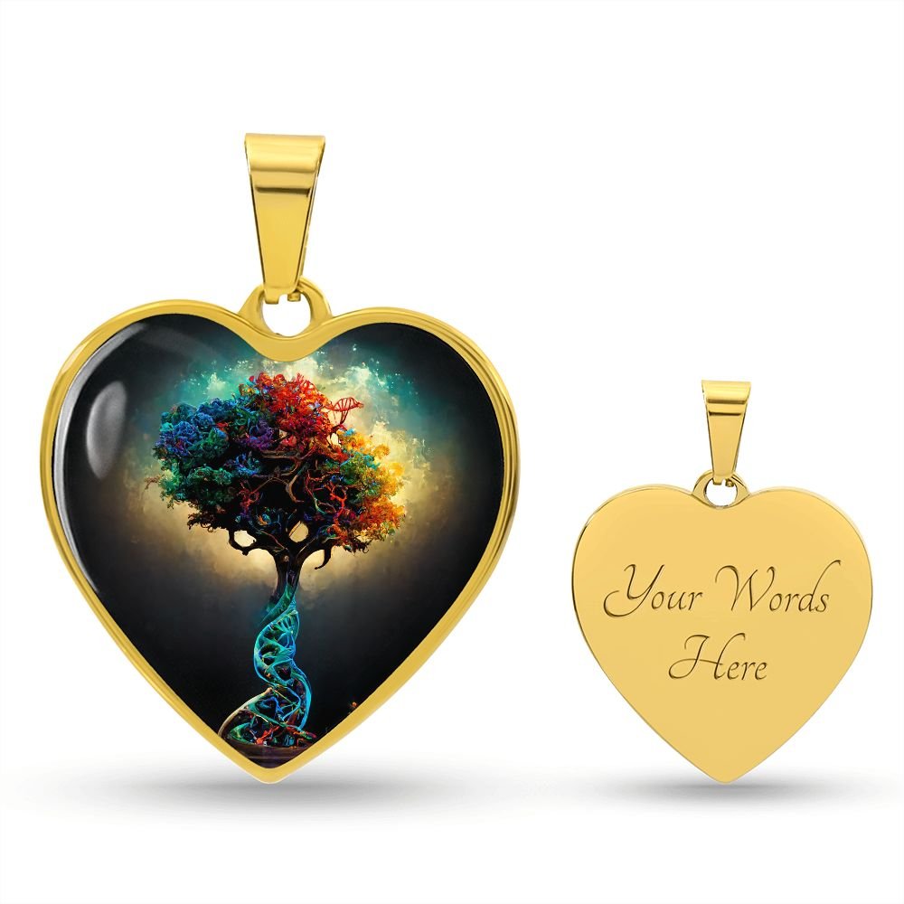 DNA Tree of Life Heart Necklace - Crystallized Collective