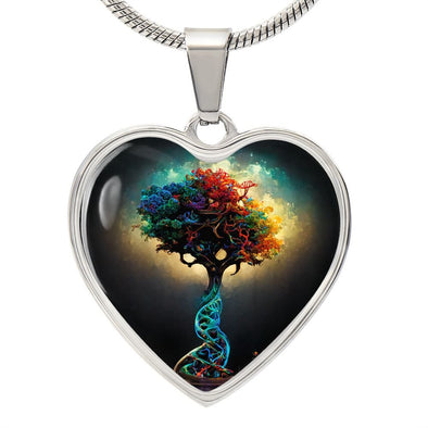 DNA Tree of Life Heart Necklace - Crystallized Collective