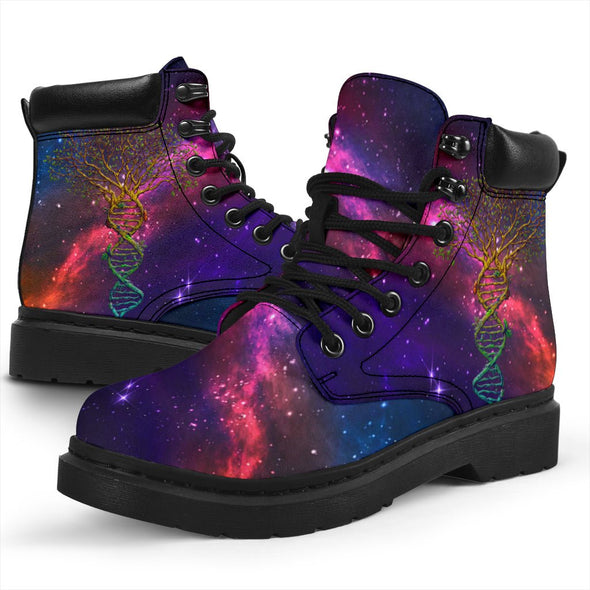 DNA Tree of Life Suede Galaxy Boots - Crystallized Collective