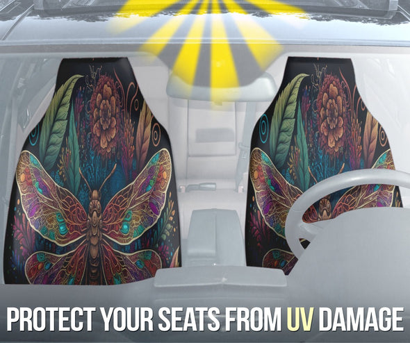 Dragonfly and Flowers Seat Covers - Crystallized Collective