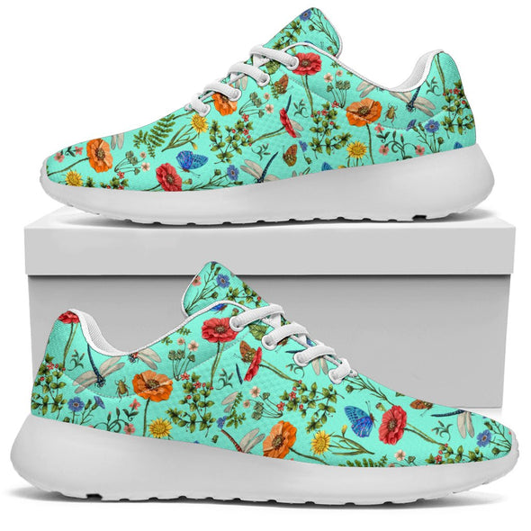 Dragonfly and Flowers Sport Sneakers - Crystallized Collective