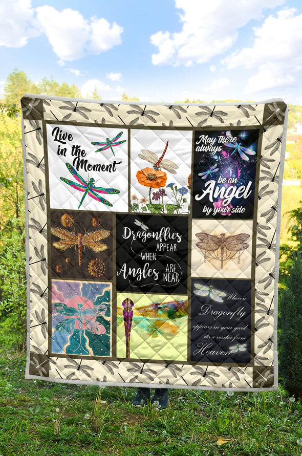 Dragonfly Angels Premium Quilt - Crystallized Collective