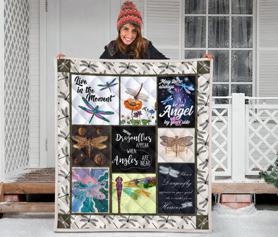 Dragonfly Angels Premium Quilt - Crystallized Collective