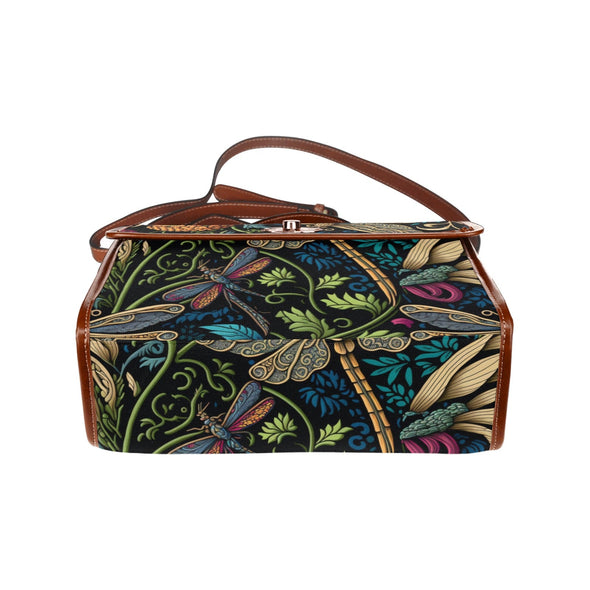 dragonfly bloom Canvas Satchel Bag - Crystallized Collective
