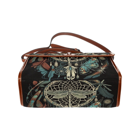 Dragonfly Dreamcatcher Canvas Satchel Bag - Crystallized Collective