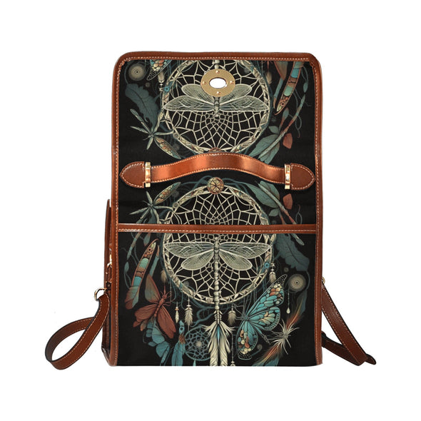Dragonfly Dreamcatcher Canvas Satchel Bag - Crystallized Collective