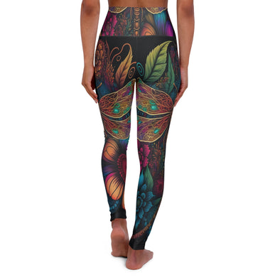 Dragonfly Dreams: Psychedelic High Waist Yoga Legging - Vibrant & Stylish! - Crystallized Collective