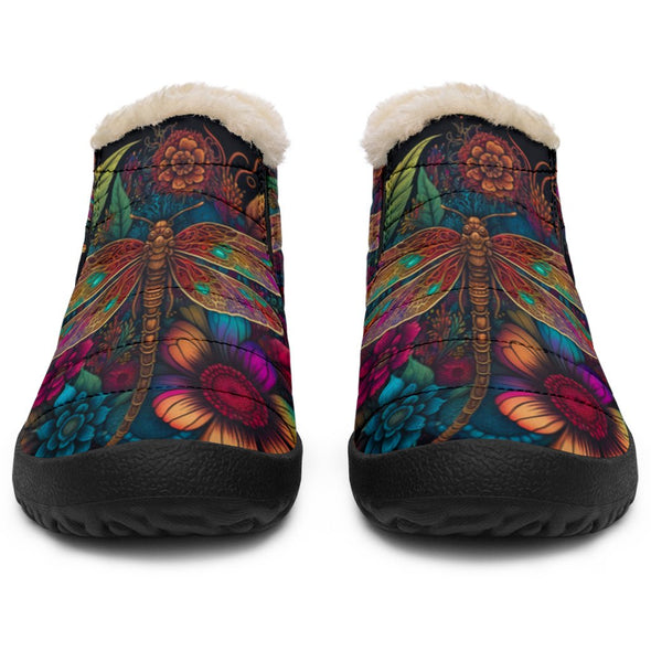 Dragonfly Flowers Winter Sneakers - Crystallized Collective
