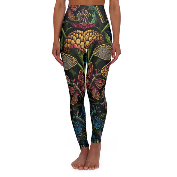 Dragonfly Wonderland Dreams: Psychedelic Yoga Leggings for Serene Souls - Crystallized Collective