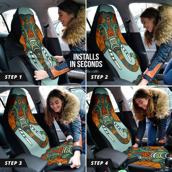 Elephant Mandala 2 Boho Car Seat Covers - Crystallized Collective