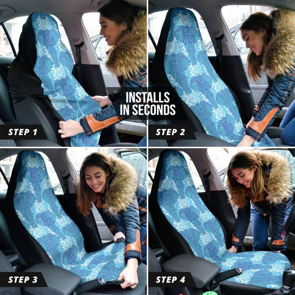 Elephant Mandala 2 Car Seat Cover - Crystallized Collective