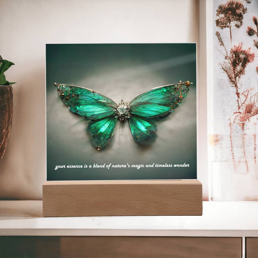 Emerald Butterfly Acrylic Plaque - Crystallized Collective