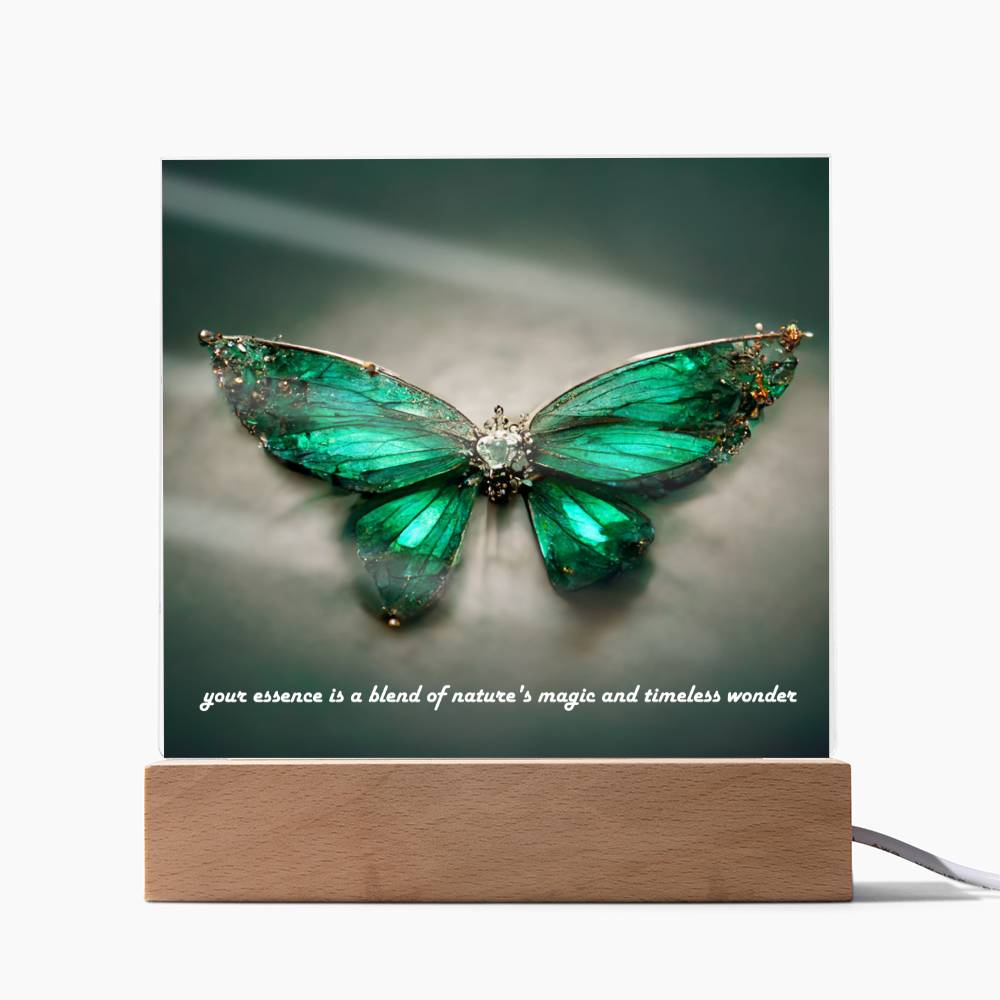 Emerald Butterfly Acrylic Plaque - Crystallized Collective