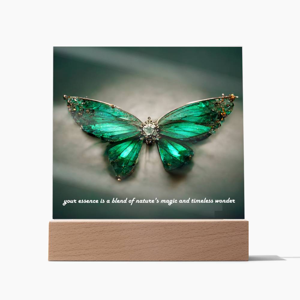 Emerald Butterfly Acrylic Plaque - Crystallized Collective