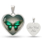 Emerald Butterfly Heart Necklace - Crystallized Collective