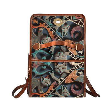 Fancy Feline Canvas Satchel Bag - Crystallized Collective