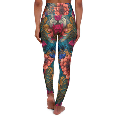 Floral Bliss: Empowering High Waist Yoga Legging for Ultimate Comfort - Crystallized Collective