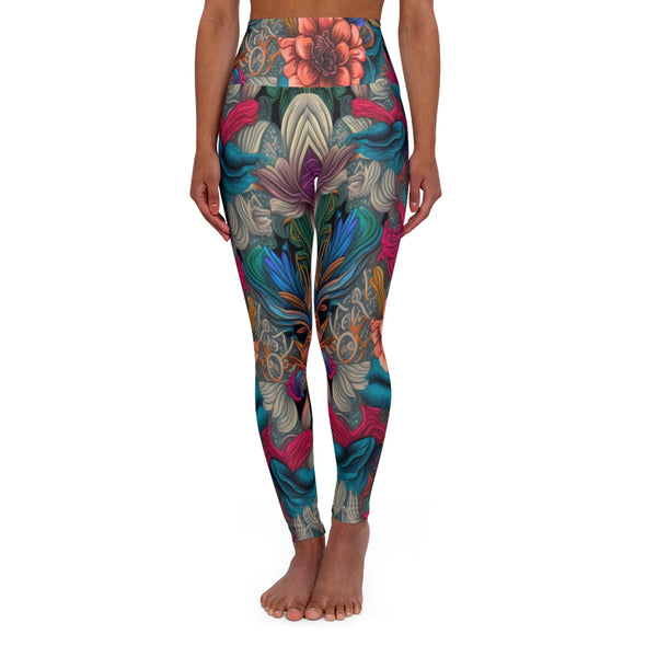 Floral Bliss: Empowering High Waist Yoga Legging for Ultimate Comfort - Crystallized Collective